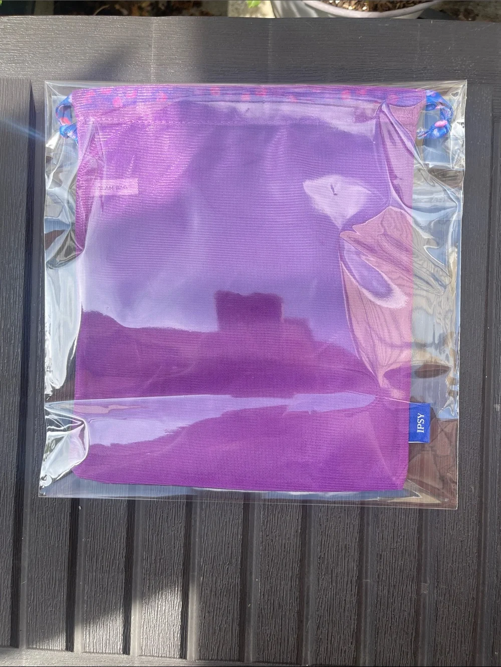 Ipsy - Purple Makeup Bag with Blue Floral Ties